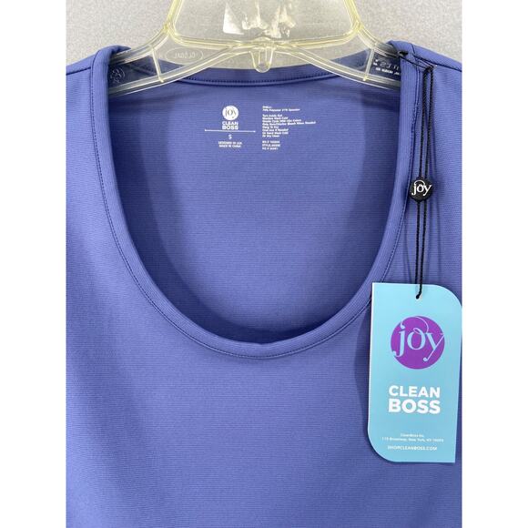 Joy Clean Boss T-Shirt NEW HSN Sz S Purple Built In‎ Bra Luxe Performance New - Picture 2 of 8